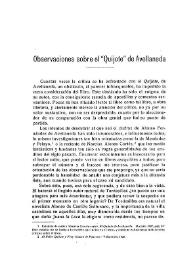 Observaciones sobre el "Quijote" de Avellaneda / José M.ª de Cossío | Biblioteca Virtual Miguel de Cervantes