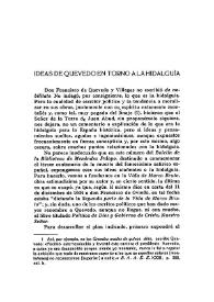 Ideas de Quevedo en torno a la hidalguía / Marcial Solana | Biblioteca Virtual Miguel de Cervantes