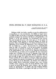 Nota sobre el P. Juan Márquez O.S.A. / Manuel Cardenal Iracheta | Biblioteca Virtual Miguel de Cervantes