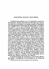 Aldonza-Dulce-Dulcinea / Rafael Lapesa y Melgar | Biblioteca Virtual Miguel de Cervantes