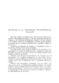 Artigas y la "Sociedad de Menéndez Pelayo" / Luis de Escalante de la Colina | Biblioteca Virtual Miguel de Cervantes