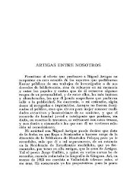 Artigas entre nosotros / José María de Cossío | Biblioteca Virtual Miguel de Cervantes