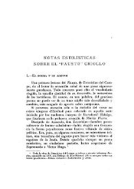 Notas estilísticas sobre el "Fausto" criollo / Arturo Berenguer Carisomo | Biblioteca Virtual Miguel de Cervantes