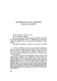 Recuerdos de don Armando Palacio Valdés / Camille Pitollet | Biblioteca Virtual Miguel de Cervantes