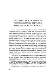 Referencias a la invasión francesa en unas cartas de negocios de aquella época / Fernando Barreda | Biblioteca Virtual Miguel de Cervantes