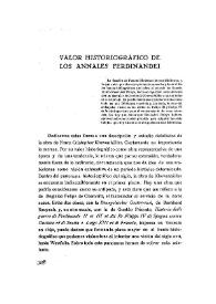 Valor historiográfico de los "Annales Ferdinandei" / C. Aguilera | Biblioteca Virtual Miguel de Cervantes