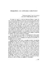 Primavera de Catalina Coronado / Gerardo Diego | Biblioteca Virtual Miguel de Cervantes