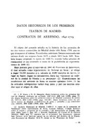 Datos históricos de los primeros teatros de Madrid: contratos de arriendo, 1641-1719 / J. E. Varey y N. D. Shergold | Biblioteca Virtual Miguel de Cervantes