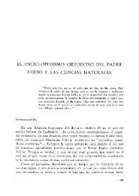 El enciclopedismo ortodoxo del Padre Feijoo y las ciencias naturales / M. Crusafont Pairo | Biblioteca Virtual Miguel de Cervantes