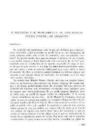 Fe religiosa y su problemática en "San Manuel Bueno, mártir", de Unamuno / César Aguilera | Biblioteca Virtual Miguel de Cervantes