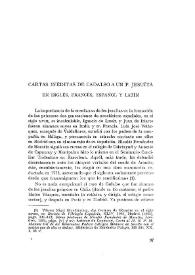 Cartas inéditas de Cadalso a un P. jesuita, en inglés, francés, español y latín / [editor] Nigel Glendinning | Biblioteca Virtual Miguel de Cervantes