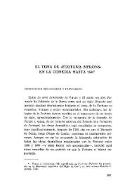 El tema de «Fortuna Bifrons» en la comedia hasta 1630 / Jesús Gutiérrez | Biblioteca Virtual Miguel de Cervantes