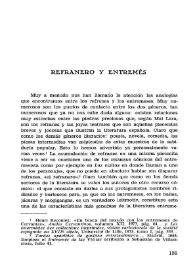 Refranero y entremés / Henri Recoules | Biblioteca Virtual Miguel de Cervantes