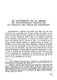 "El nacimiento de la mejor", de Valdivielso, fuente de "La hidalga del valle", de Calderón / Ricardo Arias | Biblioteca Virtual Miguel de Cervantes