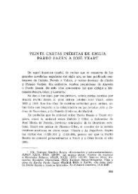 Veinte cartas inéditas de Emilia Pardo Bazán a José Yxart / David Torres | Biblioteca Virtual Miguel de Cervantes