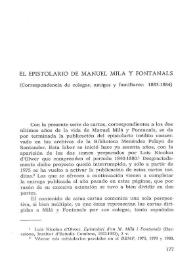 El epistolario de Manuel Milá y Fontanals (Correspondencia de colegas, amigos y familiares: 1883-1884) / Wayne H. Finke | Biblioteca Virtual Miguel de Cervantes