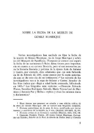 Sobre la fecha de la muerte de Gómez Manrique / Harry Sieber | Biblioteca Virtual Miguel de Cervantes