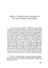 Sobre la configuración literaria de don Juan Manuel Montenegro / José Alberich | Biblioteca Virtual Miguel de Cervantes