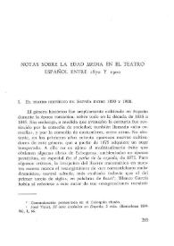 Notas sobre la Edad Media en el teatro español entre 1870 y 1900 / José Manuel Cabrales Arteaga | Biblioteca Virtual Miguel de Cervantes