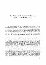 El mito como erudición en las "Rimas" de Lope de Vega / Rosa Romojaro Montero | Biblioteca Virtual Miguel de Cervantes