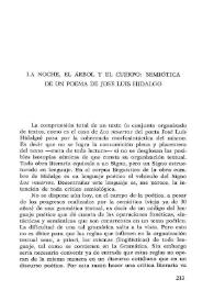 La noche, el árbol y el cuerpo: semiótica de un poema de José Luis Hidalgo / Lidio J. Fernández Rodríguez | Biblioteca Virtual Miguel de Cervantes