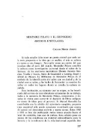 Menéndez Pelayo y el Hispanismo (desde el Epistolario) / Ciriaco Morón Arroyo | Biblioteca Virtual Miguel de Cervantes