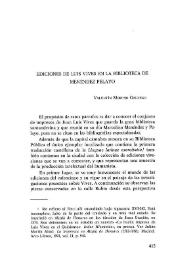 Ediciones de Luis Vives en la Biblioteca de Menéndez Pelayo / Valentín Moreno Gallego | Biblioteca Virtual Miguel de Cervantes