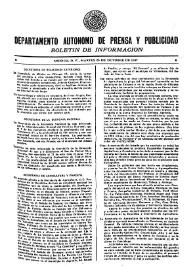 Boletín de Información. Departamento Autónomo de Publicidad y Propaganda [México]. Martes 26 de octubre de 1937 | Biblioteca Virtual Miguel de Cervantes
