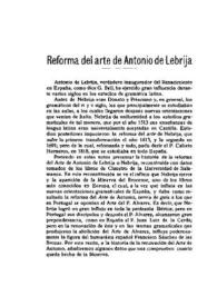Reforma del arte de Antonio de Lebrija / Cipriano Rodríguez Aniceto | Biblioteca Virtual Miguel de Cervantes