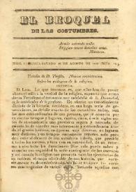 El Broquel de las Costumbres. Tomo I, núm. 12, sábado 16 de agosto de 1834 | Biblioteca Virtual Miguel de Cervantes