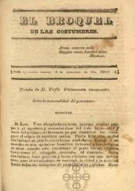 El Broquel de las Costumbres. Tomo I, núm. 19, sábado 13 de septiembre de 1834 | Biblioteca Virtual Miguel de Cervantes