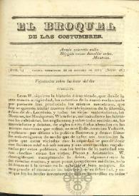 El Broquel de las Costumbres. Tomo I, núm. 27, miércoles 22 de octubre de 1834 | Biblioteca Virtual Miguel de Cervantes