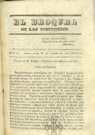 El Broquel de las Costumbres. Tomo I, núm. 29, lunes 27 de octubre de 1834 | Biblioteca Virtual Miguel de Cervantes