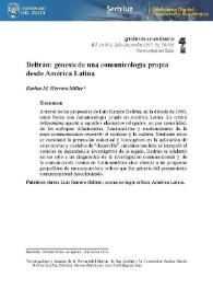 Beltrán: genésis de una comunicología propia desde América Latina / Luis Ramiro Beltrán | Biblioteca Virtual Miguel de Cervantes