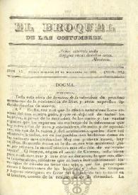 El Broquel de las Costumbres. Tomo I, núm. 37, domingo 30 de noviembre de 1834 | Biblioteca Virtual Miguel de Cervantes