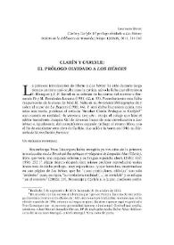 Clarín y Carlyle. El prólogo olvidado a "Los Héroes" / Laureano Bonet | Biblioteca Virtual Miguel de Cervantes
