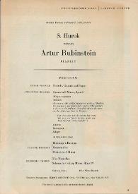 S. Hurok presents Artur Rubinstein Pianist  | Biblioteca Virtual Miguel de Cervantes