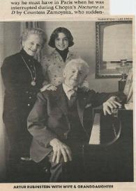 Artur Rubinstein with wife & granddaughter / Lee Gross | Biblioteca Virtual Miguel de Cervantes