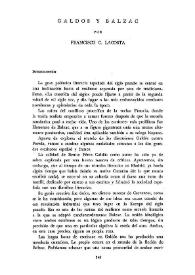 Galdós y Balzac / por Francisco C. Lacosta | Biblioteca Virtual Miguel de Cervantes