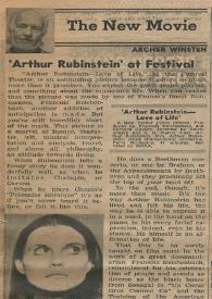 'Arthur Rubinstein' at Festival / Archer Winsten | Biblioteca Virtual Miguel de Cervantes