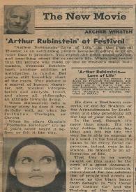 'Arthur Rubinstein' at Festival / Archer Winsten | Biblioteca Virtual Miguel de Cervantes