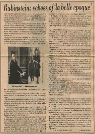 Rubinstein : echoes of "la belle epoque" | Biblioteca Virtual Miguel de Cervantes
