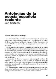 Antologías de la poesía española reciente / Jon Kortazar | Biblioteca Virtual Miguel de Cervantes