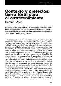 Contexto y pretextos: tierra fértil para el entretenimiento / Ramón Acín | Biblioteca Virtual Miguel de Cervantes