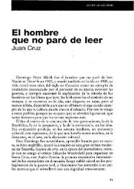 El hombre que no paró de leer / Juan Cruz | Biblioteca Virtual Miguel de Cervantes