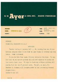 N. W. AYER & Son, INC. Radio Program | Biblioteca Virtual Miguel de Cervantes