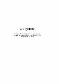 Yo quiero / Carlos Arniches | Biblioteca Virtual Miguel de Cervantes