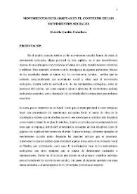 Movimientos ecologistas en el contexto de los movimientos sociales / Estrella Gualda Caballero | Biblioteca Virtual Miguel de Cervantes
