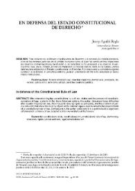 En defensa del Estado constitucional de Derecho / Josep Aguiló Regla | Biblioteca Virtual Miguel de Cervantes