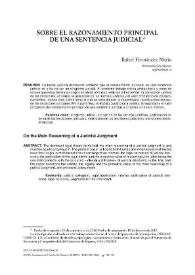 Sobre el razonamiento principal de una sentencia judicial / Rafael Hernández Marín | Biblioteca Virtual Miguel de Cervantes